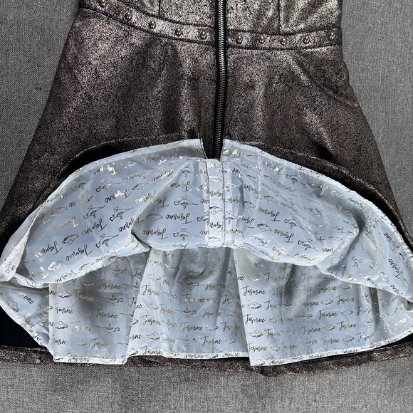 Disney Store Aladdin Princess Jasmine Fit & Flare Dress Girl 11/12 Gold Metallic - Picture 7 of 12